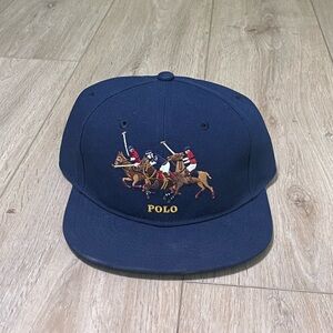 Polo Ralph Lauren Triple-Pony Twill Baseball Cap, Navy